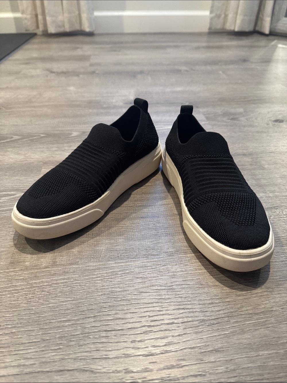 A New Day Black Knit Slip On Sneakers Target Women’s Size 6